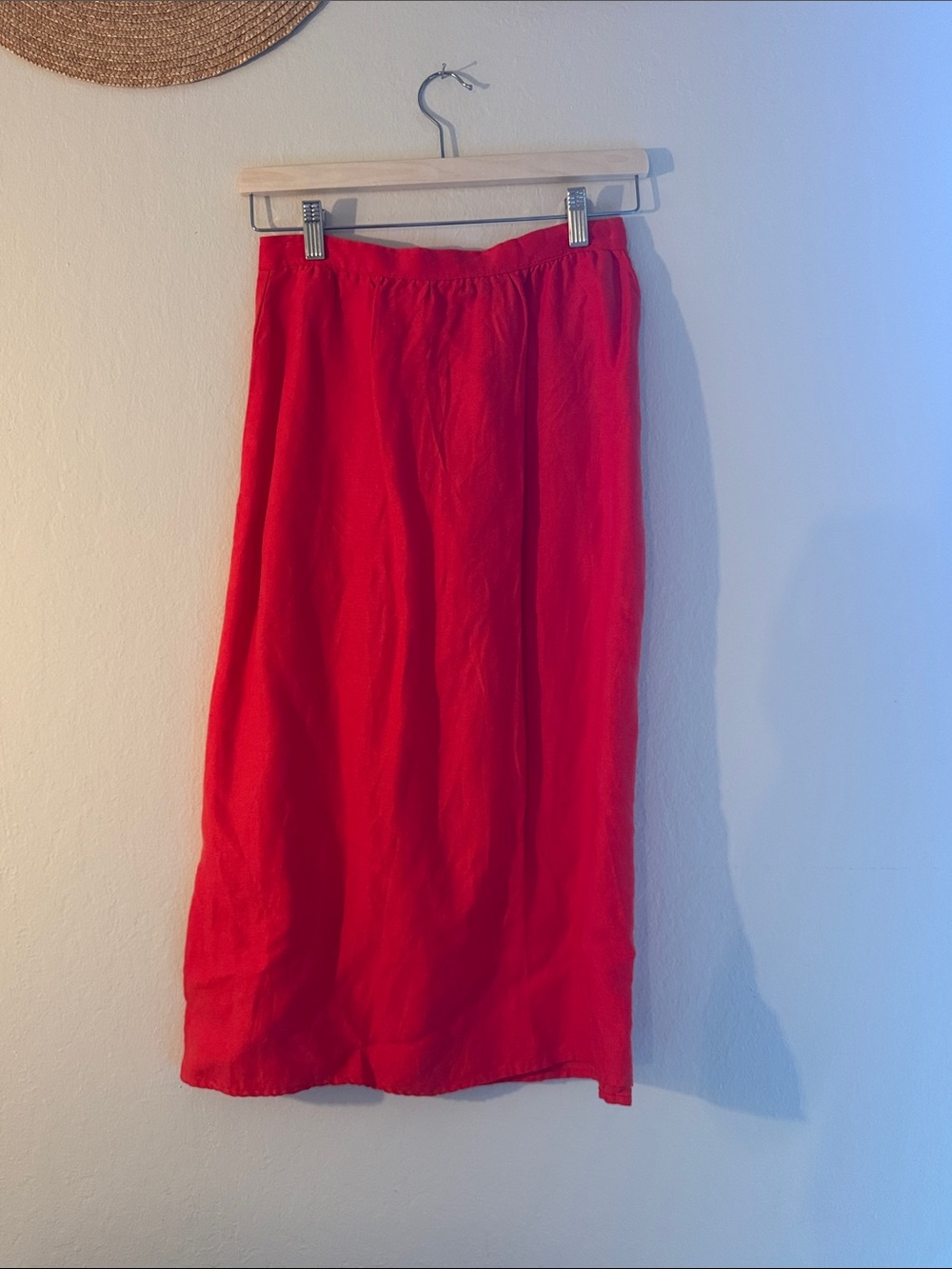 Reformation Red Midi Skirt